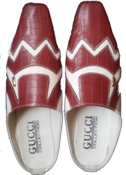 [imported from Ghana] Leather Shoes, Red and White
